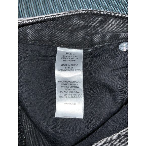 Rise Supply Co Women's Size 7 Acid Wash Cargo Wide Leg Y2K Jeans - Picture 3 of 4